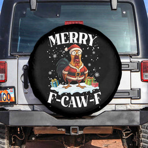 Funny F Caw F Chicken Christmas Spare Tire Cover Merry F Caw F Quote Holiday TS11 No hole Black Print Your Wear