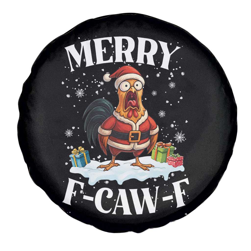 Funny F Caw F Chicken Christmas Spare Tire Cover Merry F Caw F Quote Holiday TS11 Print Your Wear