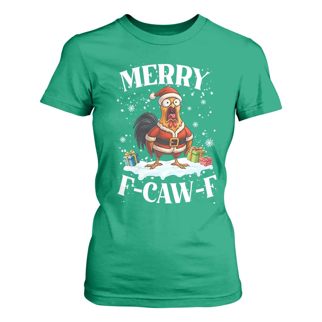Funny F Caw F Chicken Christmas T Shirt For Women Merry F Caw F Quote Holiday TS11 Irish Green Print Your Wear