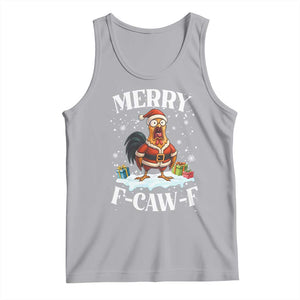 Funny F Caw F Chicken Christmas Tank Top Merry F Caw F Quote Holiday TS11 Athletic Heather Print Your Wear