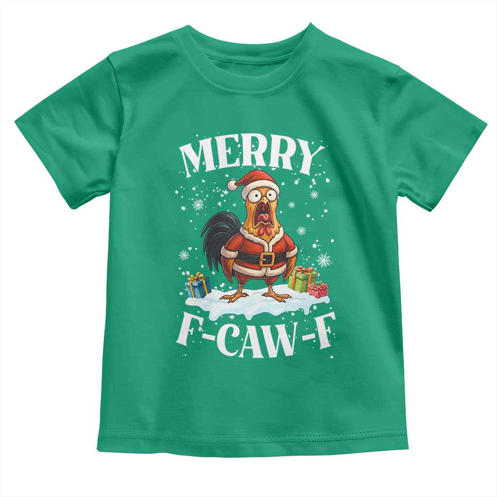 Funny F Caw F Chicken Christmas Toddler T Shirt Merry F Caw F Quote Holiday TS11 Irish Green Print Your Wear