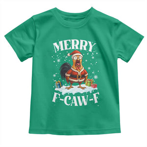 Funny F Caw F Chicken Christmas Toddler T Shirt Merry F Caw F Quote Holiday TS11 Irish Green Print Your Wear