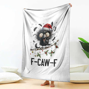 Funny F Caw F Christmas Crow Throw Blanket Santa Raven Xmas Holiday Snowflake TS11 Print Your Wear