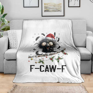 Funny F Caw F Christmas Crow Throw Blanket Santa Raven Xmas Holiday Snowflake TS11 Print Your Wear