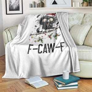 Funny F Caw F Christmas Crow Throw Blanket Santa Raven Xmas Holiday Snowflake TS11 Print Your Wear