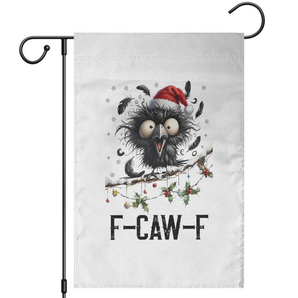 Funny F Caw F Christmas Crow Garden Flag Santa Raven Xmas Holiday Snowflake TS11 White Print Your Wear