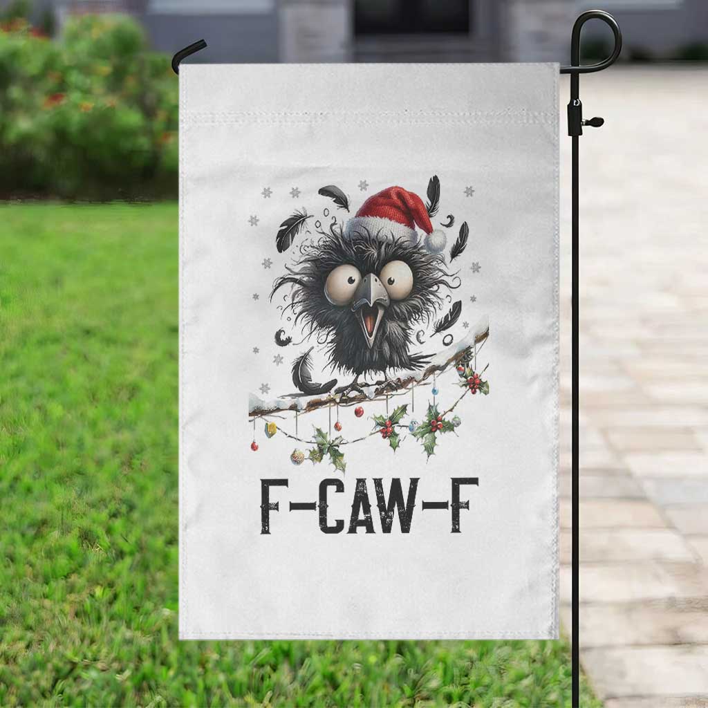Funny F Caw F Christmas Crow Garden Flag Santa Raven Xmas Holiday Snowflake TS11 Print Your Wear