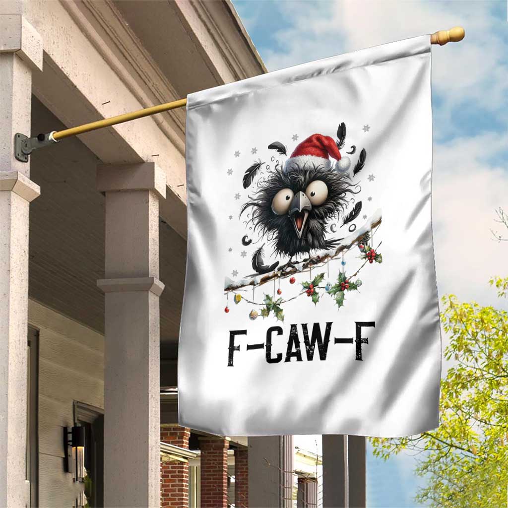Funny F Caw F Christmas Crow Garden Flag Santa Raven Xmas Holiday Snowflake TS11 Print Your Wear