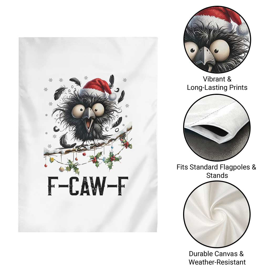 Funny F Caw F Christmas Crow Garden Flag Santa Raven Xmas Holiday Snowflake TS11 Print Your Wear