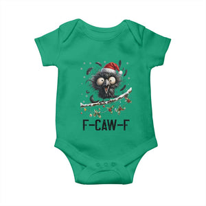 Funny F Caw F Christmas Crow Baby Onesie Santa Raven Xmas Holiday Snowflake TS11 Irish Green Print Your Wear