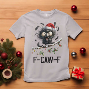 Funny F Caw F Christmas Crow T Shirt Santa Raven Xmas Holiday Snowflake TS11 Ice Gray Print Your Wear