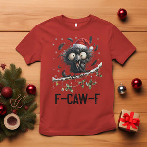 Funny F Caw F Christmas Crow T Shirt Santa Raven Xmas Holiday Snowflake TS11 Red Print Your Wear