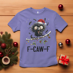 Funny F Caw F Christmas Crow T Shirt Santa Raven Xmas Holiday Snowflake TS11 Violet Print Your Wear