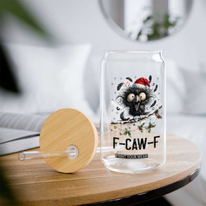 Funny F Caw F Christmas Crow Glass Can Santa Raven Xmas Holiday Snowflake TS11 Print Your Wear