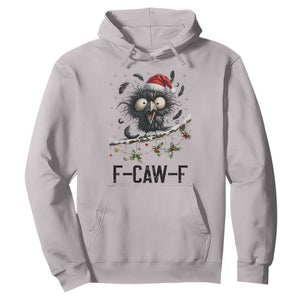 Funny F Caw F Christmas Crow Hoodie Santa Raven Xmas Holiday Snowflake TS11 Ice Gray Print Your Wear