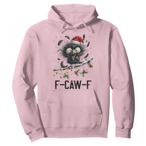 Funny F Caw F Christmas Crow Hoodie Santa Raven Xmas Holiday Snowflake TS11 Light Pink Print Your Wear