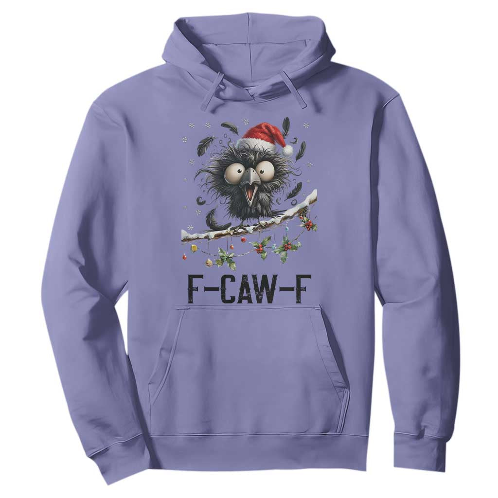Funny F Caw F Christmas Crow Hoodie Santa Raven Xmas Holiday Snowflake TS11 Violet Print Your Wear