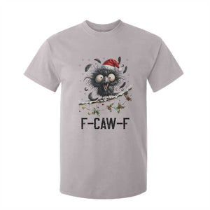 Funny F Caw F Christmas Crow T Shirt For Kid Santa Raven Xmas Holiday Snowflake TS11 Ice Gray Print Your Wear