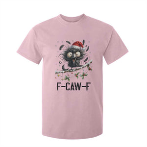 Funny F Caw F Christmas Crow T Shirt For Kid Santa Raven Xmas Holiday Snowflake TS11 Light Pink Print Your Wear