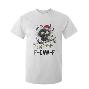 Funny F Caw F Christmas Crow T Shirt For Kid Santa Raven Xmas Holiday Snowflake TS11 White Print Your Wear