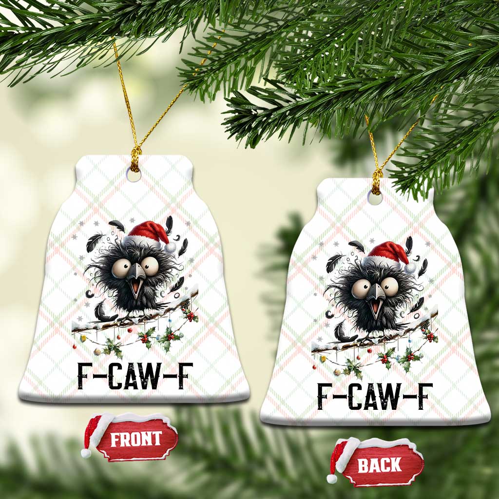 Funny F Caw F Christmas Crow Ceramic Ornament Santa Raven Xmas Holiday Snowflake TS11 Print Your Wear