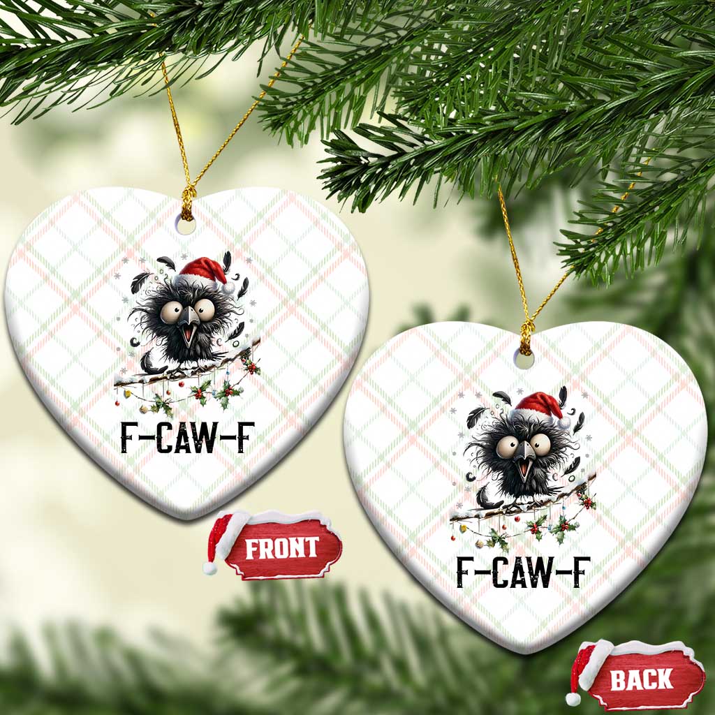 Funny F Caw F Christmas Crow Ceramic Ornament Santa Raven Xmas Holiday Snowflake TS11 Print Your Wear