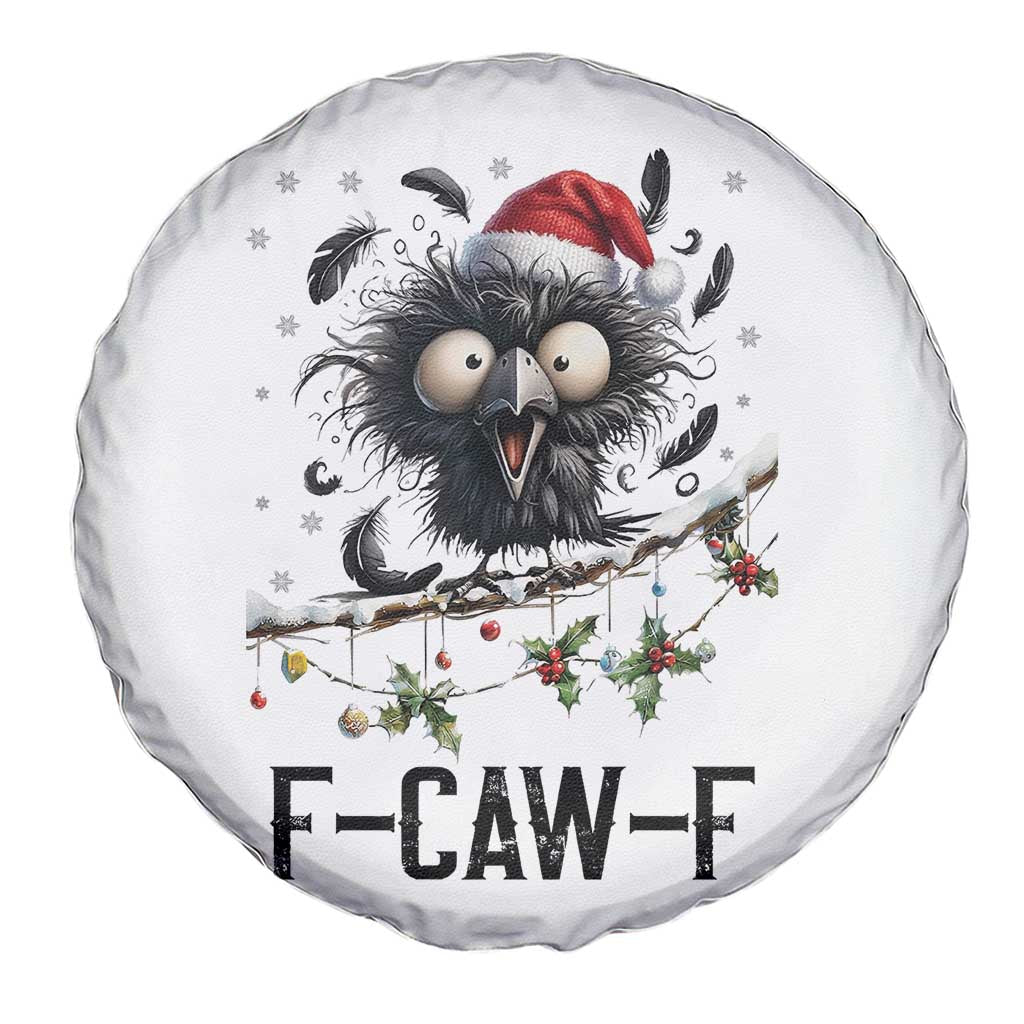 Funny F Caw F Christmas Crow Spare Tire Cover Santa Raven Xmas Holiday Snowflake TS11 Print Your Wear