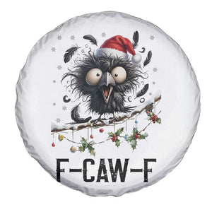 Funny F Caw F Christmas Crow Spare Tire Cover Santa Raven Xmas Holiday Snowflake TS11 Print Your Wear