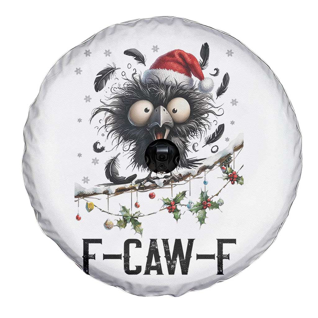Funny F Caw F Christmas Crow Spare Tire Cover Santa Raven Xmas Holiday Snowflake TS11 Print Your Wear