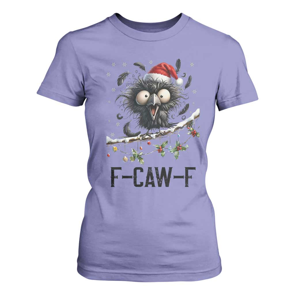 Funny F Caw F Christmas Crow T Shirt For Women Santa Raven Xmas Holiday Snowflake TS11 Violet Print Your Wear