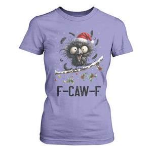Funny F Caw F Christmas Crow T Shirt For Women Santa Raven Xmas Holiday Snowflake TS11 Violet Print Your Wear