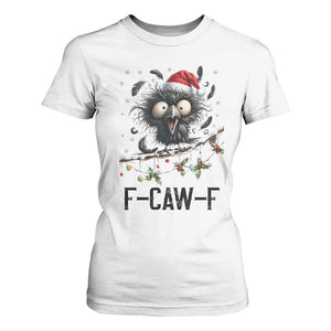Funny F Caw F Christmas Crow T Shirt For Women Santa Raven Xmas Holiday Snowflake TS11 White Print Your Wear