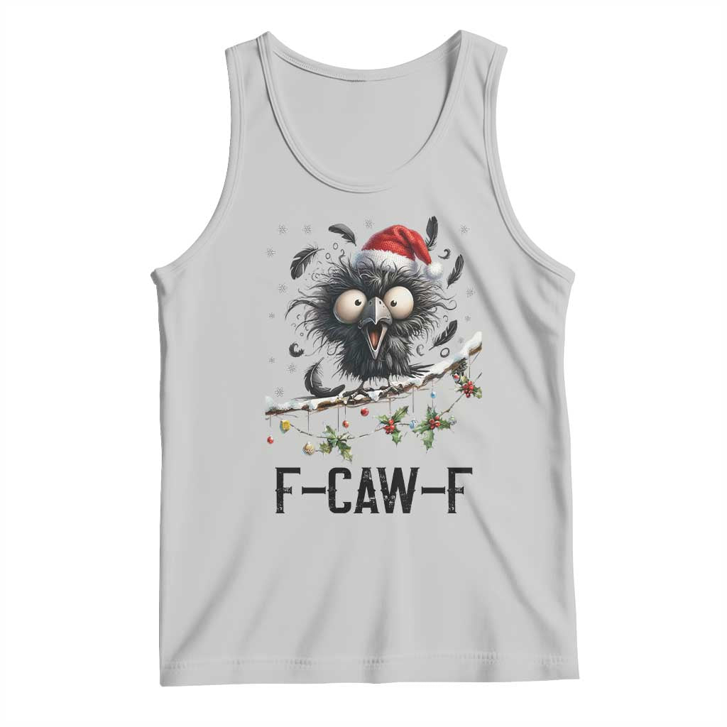Funny F Caw F Christmas Crow Tank Top Santa Raven Xmas Holiday Snowflake TS11 Ash Print Your Wear