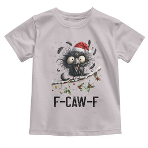 Funny F Caw F Christmas Crow Toddler T Shirt Santa Raven Xmas Holiday Snowflake TS11 Ice Gray Print Your Wear