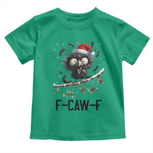 Funny F Caw F Christmas Crow Toddler T Shirt Santa Raven Xmas Holiday Snowflake TS11 Irish Green Print Your Wear