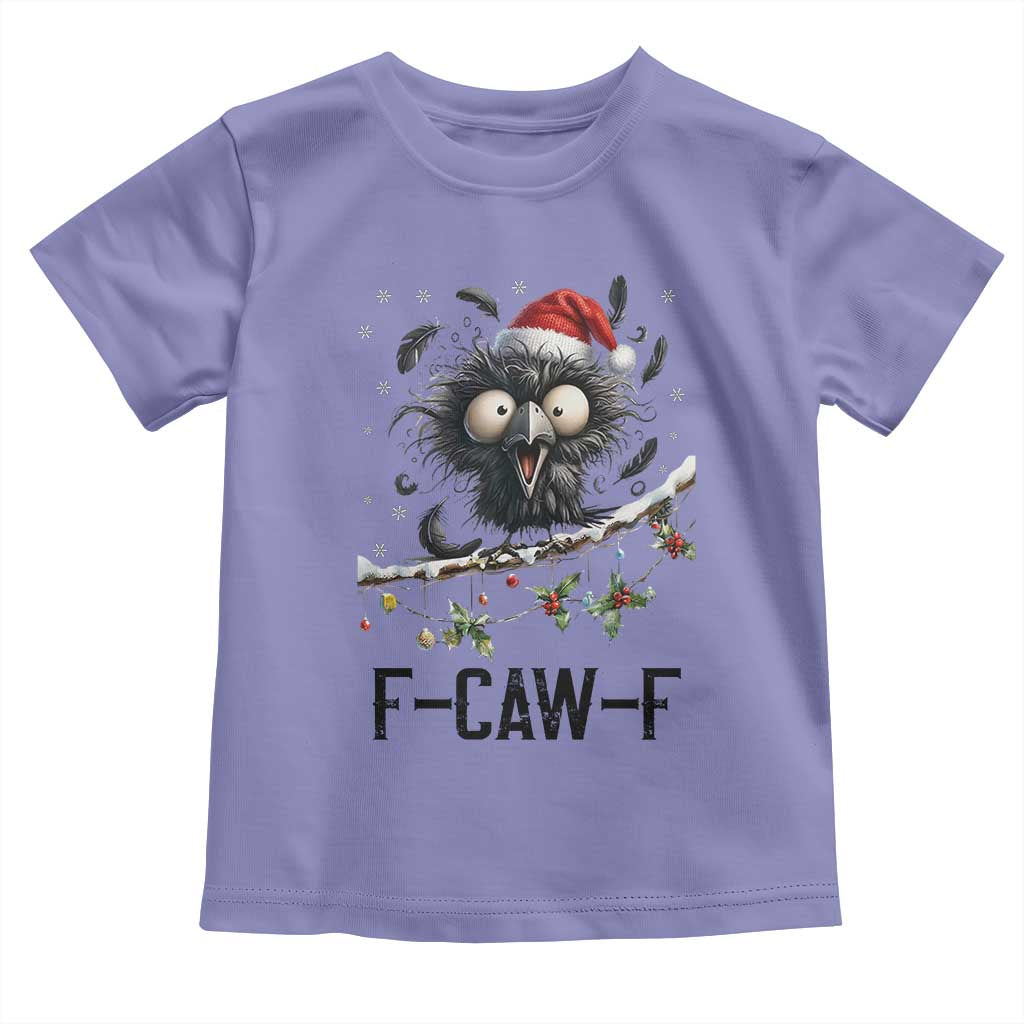 Funny F Caw F Christmas Crow Toddler T Shirt Santa Raven Xmas Holiday Snowflake TS11 Violet Print Your Wear