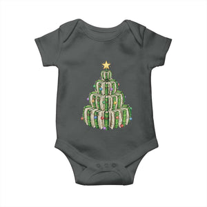 Book Christmas Tree Book Lover Teacher Librarian Baby Onesie TS11 Dark Heather Print Your Wear