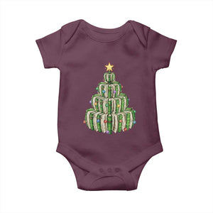 Book Christmas Tree Book Lover Teacher Librarian Baby Onesie TS11 Maroon Print Your Wear