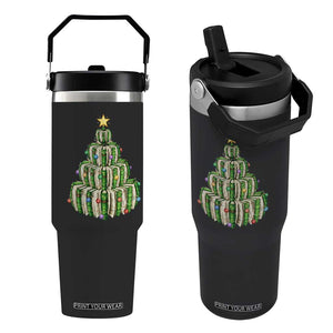 Book Christmas Tree Book Lover Teacher Librarian Flip Straw Tumbler TS11 One Size: 30 oz Black Print Your Wear