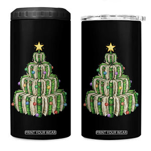 Book Christmas Tree Book Lover Teacher Librarian 4 in 1 Can Cooler Tumbler TS11 One Size: 16 oz Black Print Your Wear
