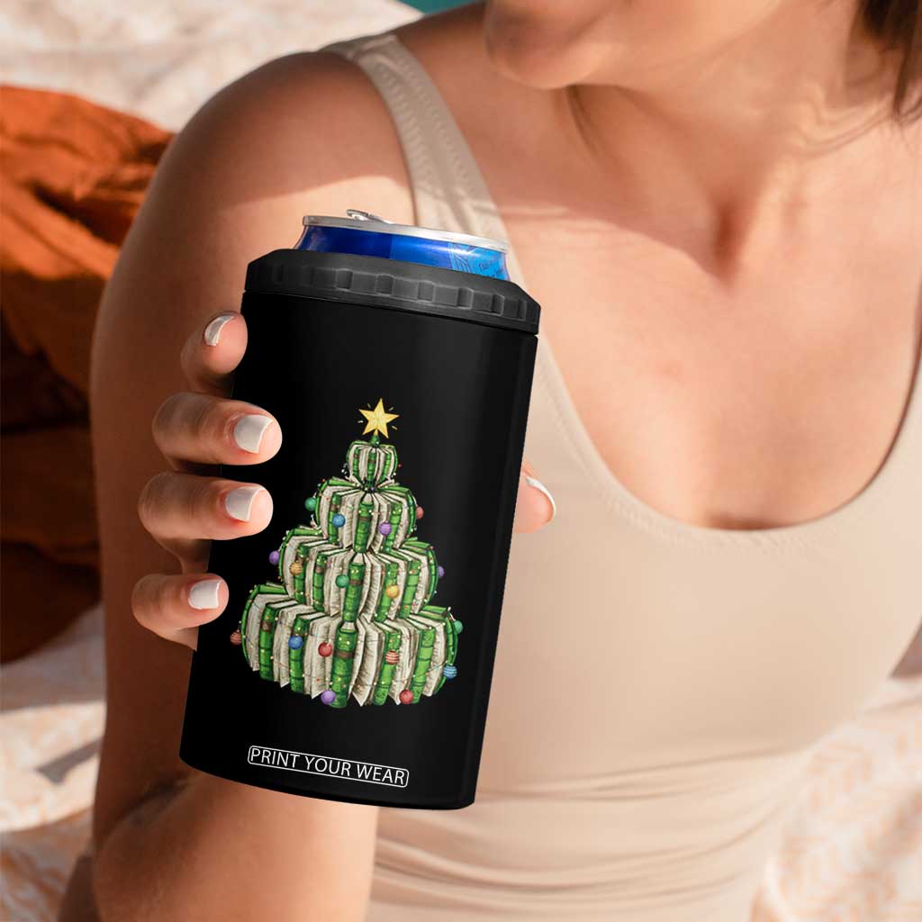 Book Christmas Tree Book Lover Teacher Librarian 4 in 1 Can Cooler Tumbler TS11 Print Your Wear