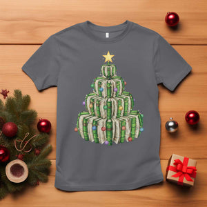 Book Christmas Tree Book Lover Teacher Librarian T Shirt TS11 Charcoal Print Your Wear