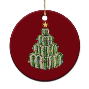 Book Christmas Tree Book Lover Teacher Librarian Ceramic Ornament TS11 1pc Red Print Your Wear