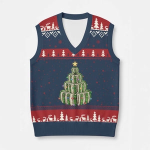 Book Christmas Tree Book Lover Teacher Librarian V-Neck Knit Sweater Vest TS11 Navy Red Print Your Wear