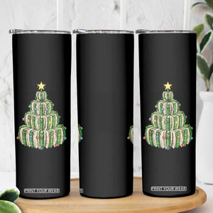 Book Christmas Tree Book Lover Teacher Librarian Skinny Tumbler TS11 Print Your Wear