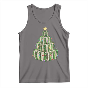 Book Christmas Tree Book Lover Teacher Librarian Tank Top - Print Your Wear