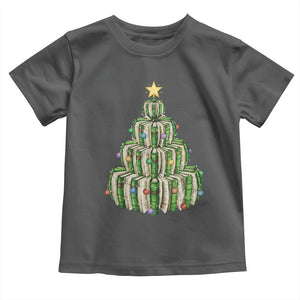 Book Christmas Tree Book Lover Teacher Librarian Toddler T Shirt TS11 Dark Heather Print Your Wear