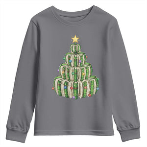 Book Christmas Tree Book Lover Teacher Librarian Youth Sweatshirt TS11 Charcoal Print Your Wear