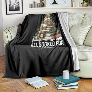 All Booked For Christmas Throw Blanket Xmas Tree Lights Book Lover TS11 Print Your Wear