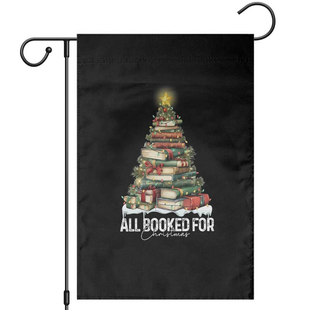 All Booked For Christmas Garden Flag Xmas Tree Lights Book Lover TS11 Black Print Your Wear